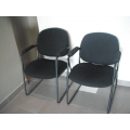  Black Guest Cloth Side Chair, Reception Seating
